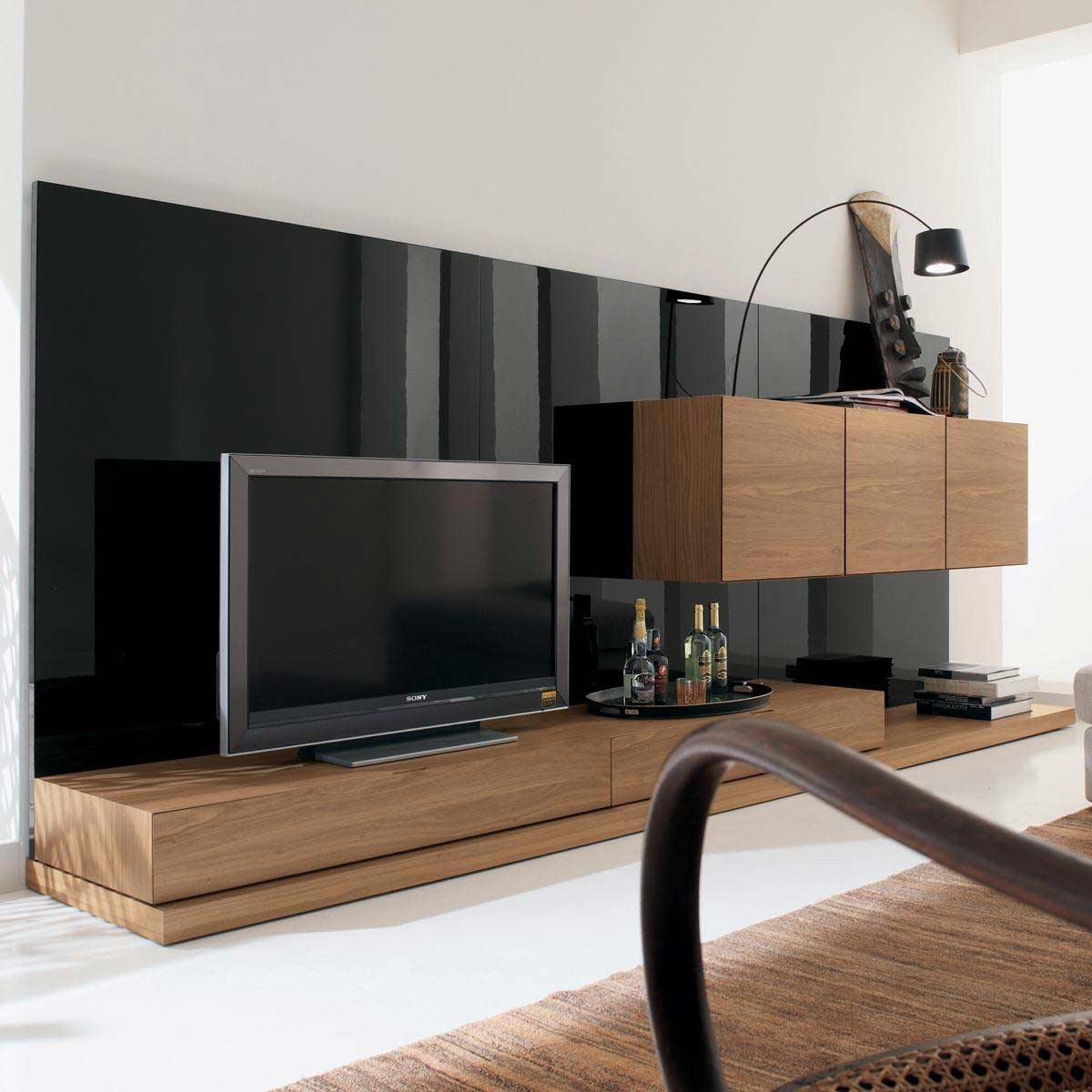 black lacquer glass tv units led panels in Delhi and delhi